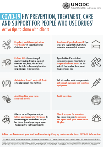 Infographie COVID 19 Prévention, traitement, soins et soutien en matière de VIH pour les personnes vivant avec le VIH/sida Conseils actifs à partager avec les clients.pdf Raccourci
