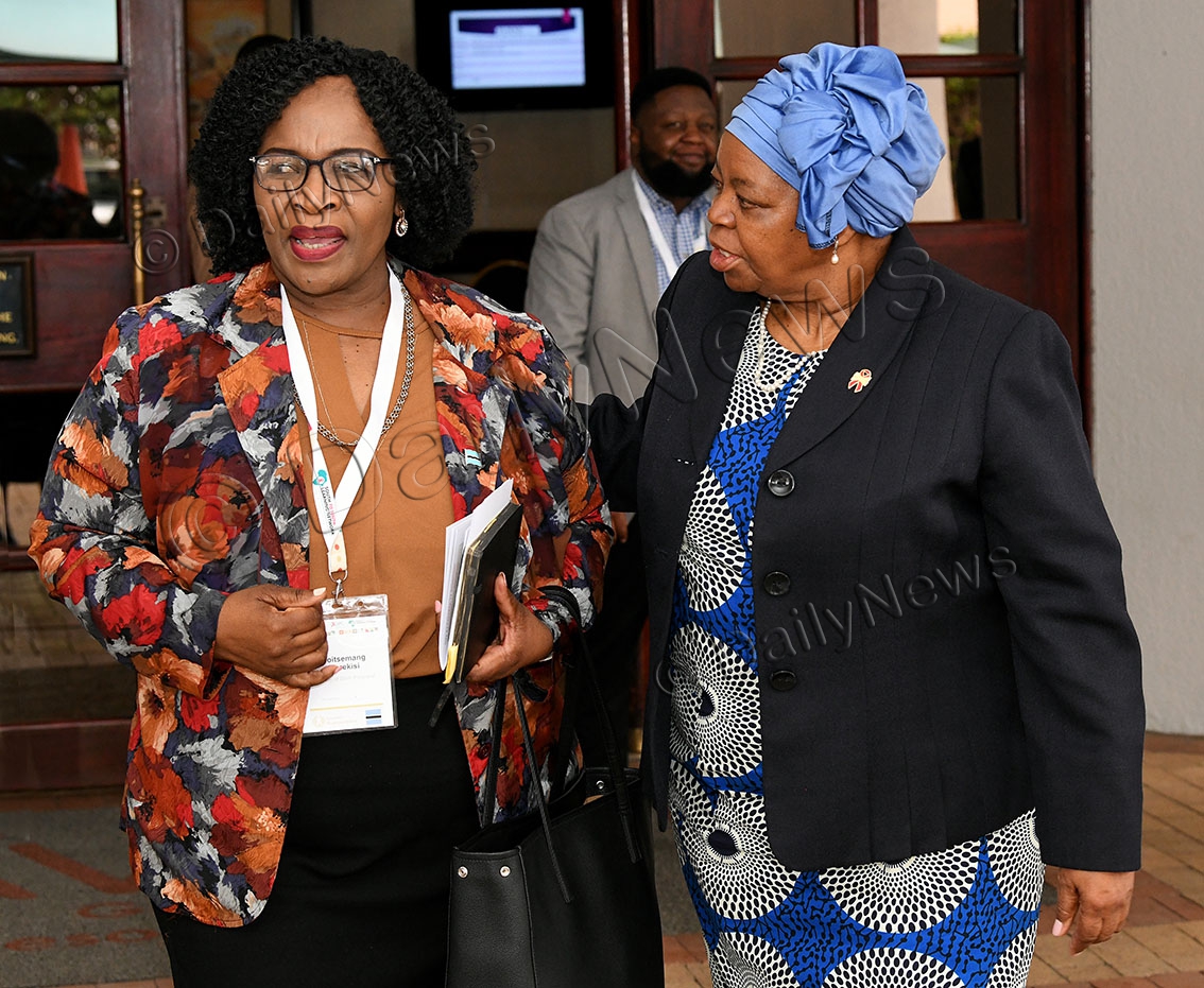 Moreksi and Prof Sheila Tlou at the Prevention Outcome meeting in Botswana