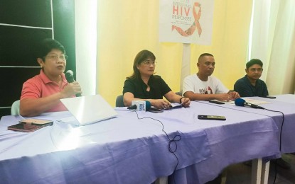 Nenita Laude-Ortega, AHF Philippines country manager (left) answers media questions during a press conference about human immunodeficiency virus (HIV) response in Legazpi City on Wednesday (May 29, 2024). Bicol Region has recorded 2,553 cases since 1984, with a significant rise observed over the past three years. (Photo courtesy of Reynard Sevillano)