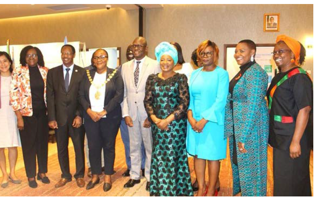 First Lady of Zambia, in the middle, Mutinta Hichilema, Matron of the HIV Prevention Coaltion with UN and HIV stakeholders in the country.