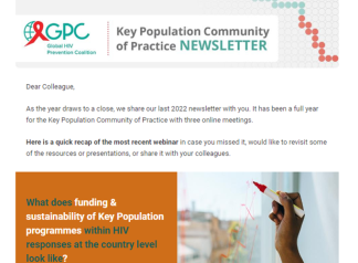 Bulletin d'information de la Communauté de pratique sur les populations clés, décembre 2022
