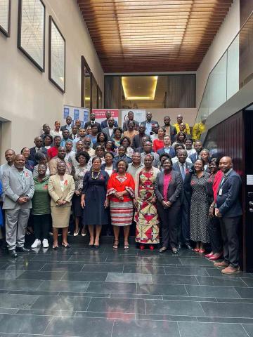 Stakeholders including Members of the National Assembly of Angola and representatives of civil society organisations pose for a souvenir photograph during a workshop to review Angola’s HIV and AIDS law in Luanda on Wednesday.