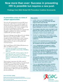 Findings from 2022 Global HIV Prevention Coalition Scorecard
