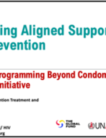 Melhorar o apoio alinhado para a prevenção do VIH: Programação do Preservativo para além da Iniciativa Estratégica do Preservativo