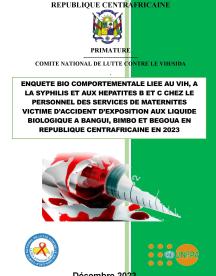Inquérito biocomportamental sobre exposições acidentais ao VIH, sífilis e hepatite B e C em fluidos corporais entre o pessoal dos serviços de maternidade em Bangui, Bimbo e Begoua, na República Centro-Africana, em 2023