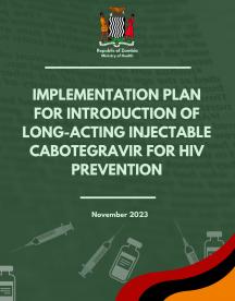 Plan de aplicación de Zambia para la introducción del cabotegravir inyectable de acción prolongada para la prevención del VIH - portada