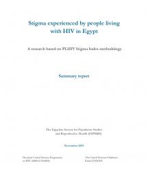 Stigma experienced by people living with HIV in Egypt. A research based on PLHIV Stigma Index methodology. Summary report