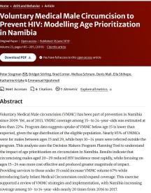 Voluntary Medical Male Circumcision to Prevent HIV: Modelling Age Prioritization in Na - covermibia