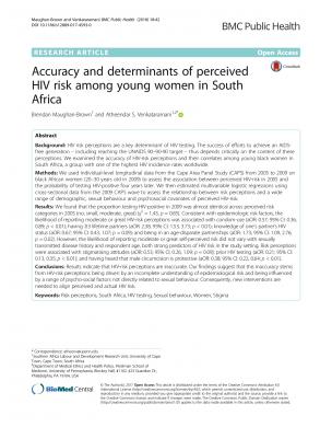 Accuracy and determinants of perceived HIV risk among young women in South Africa - cover