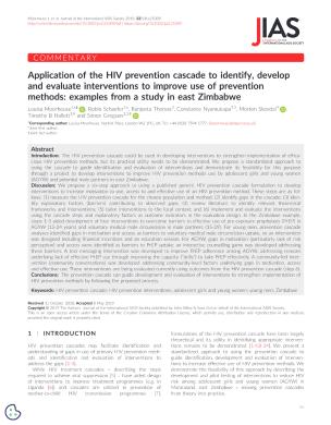 Application of the HIV Prevention Cascade to Identify, Develop and Evaluate Interventions to Improve Use of Prevention Methods: Examples from a Study in East Zimbabwe - cover