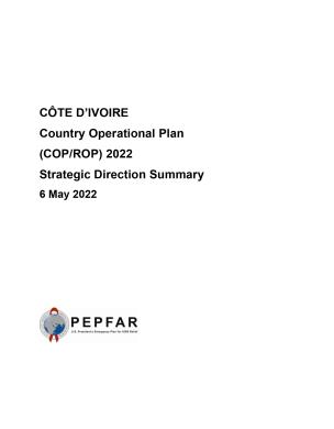 Côte d’Ivoire country operational plan (COP/ROP) 2022 strategic direction summary Cover