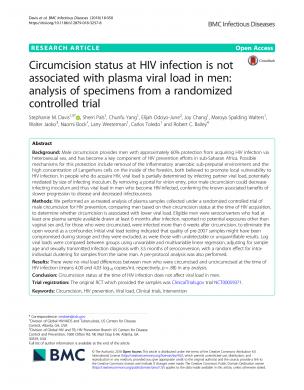 Circumcision Status at HIV Infection Is Not Associated with Plasma Viral Load in Men: Analysis of Specimens from a Randomized Controlled - cover