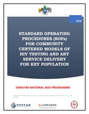 Procédures opérationnelles standard pour les modèles communautaires de dépistage du VIH et de fourniture de services de traitement antirétroviral pour les populations clés 