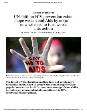 UN shift on HIV prevention raises hope we can end Aids by 2030