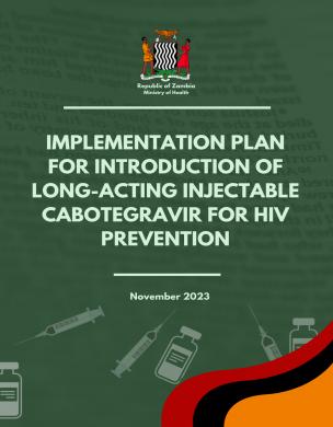 Plan de aplicación de Zambia para la introducción del cabotegravir inyectable de acción prolongada para la prevención del VIH - portada