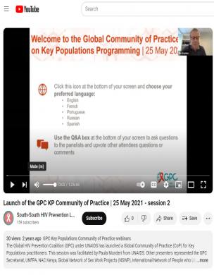 Lançamento da sessão 2 da comunidade de práticas do GPC KP