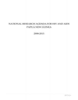 National research agenda for HIV and AIDS Papua New Guinea, 2008-2013