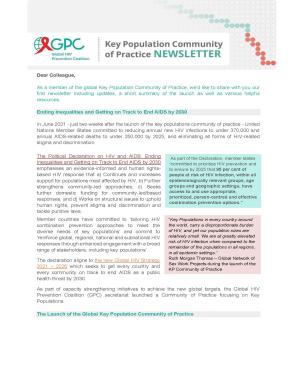 GPC Key Populations Community of Practice (CoP) newsletter