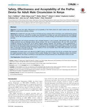 Safety, Effectiveness and Acceptability of the PrePex Device for Adult Male Circumcision in Kenya - cover
