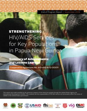 Strengthening HIV/AIDS services for key populations in Papua New Guinea: summary of achievements and lessons learned