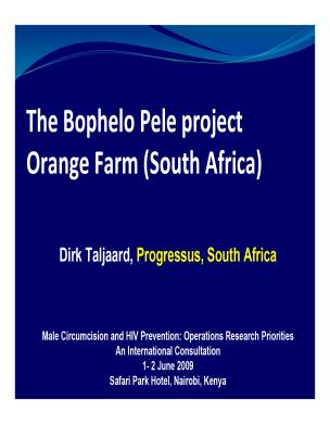 The Bophelo Pele project Orange Farm - cover