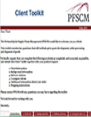 Kit de ferramentas para clientes PFSCM