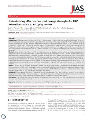 Compreender as estratégias eficazes de ligação pós-teste para a prevenção do VIH 