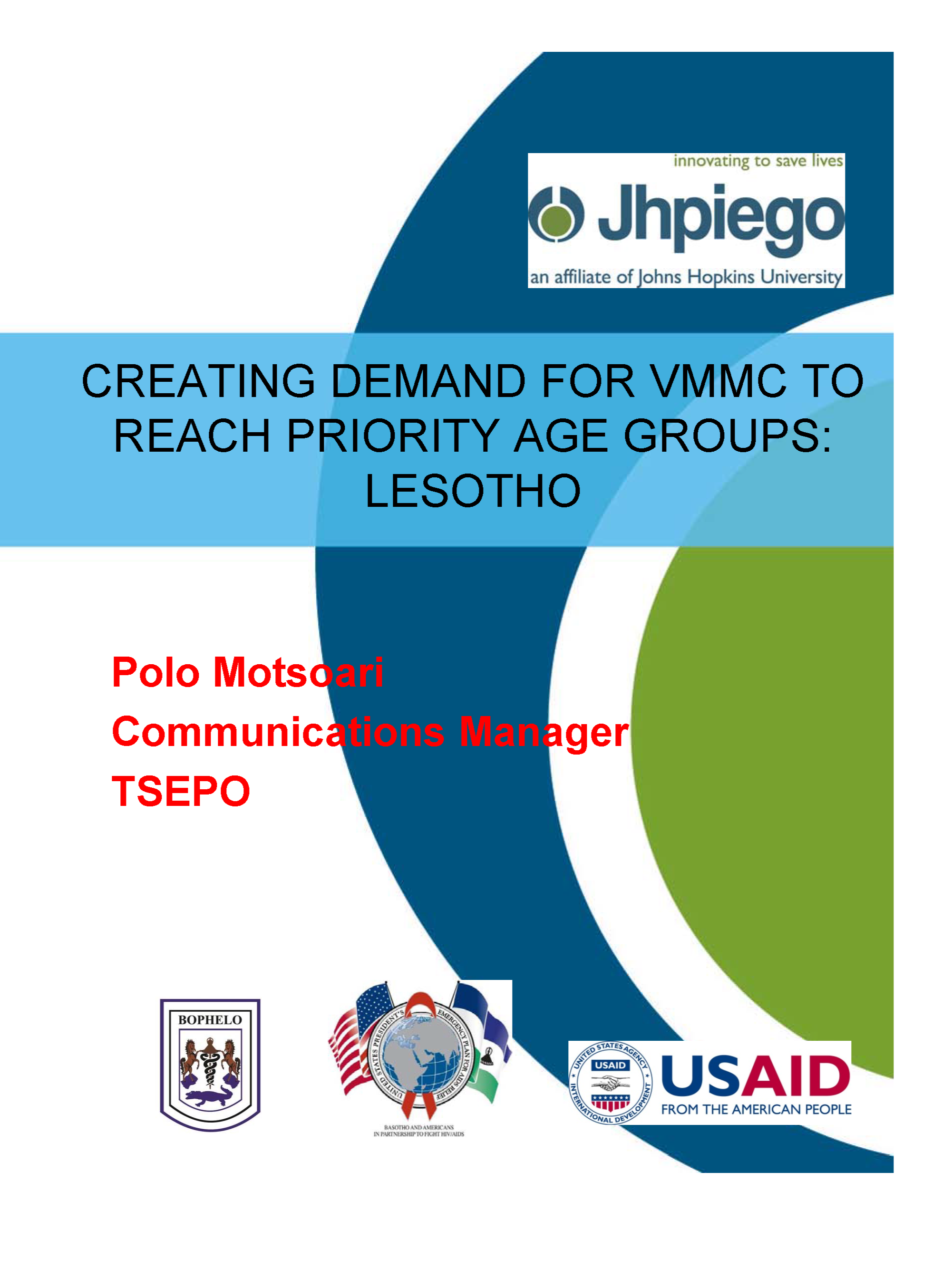 Creating Demand for VMMC to Reach Priority Age Groups: Lesotho - cover