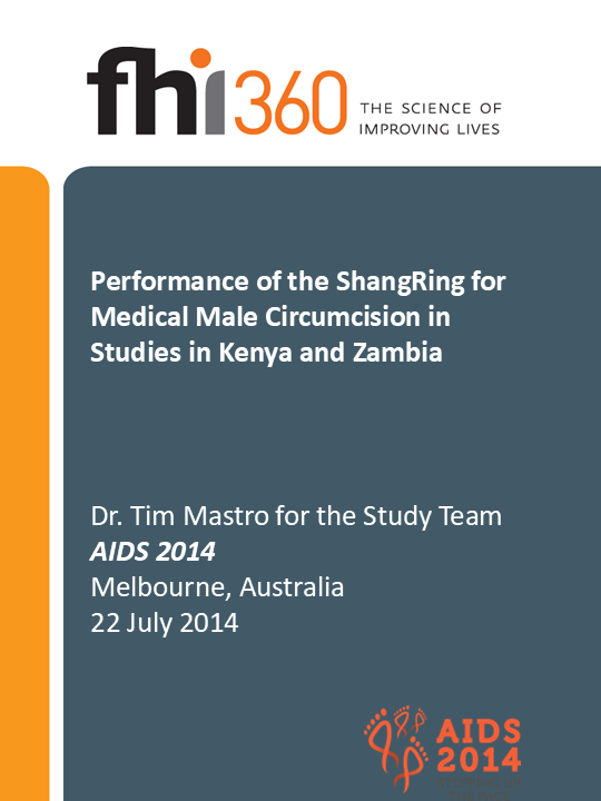 Performance of the ShangRing for Medical Male Circumcision inStudies in Kenya and Zambia