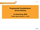 Programmatic Considerations: Service Delivery