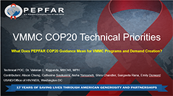 Prioridades técnicas de la COP20 de la CMMV: ¿Qué significan las directrices de PEPFAR COP20 para los programas de CMMV y la creación de demanda? - Presentación