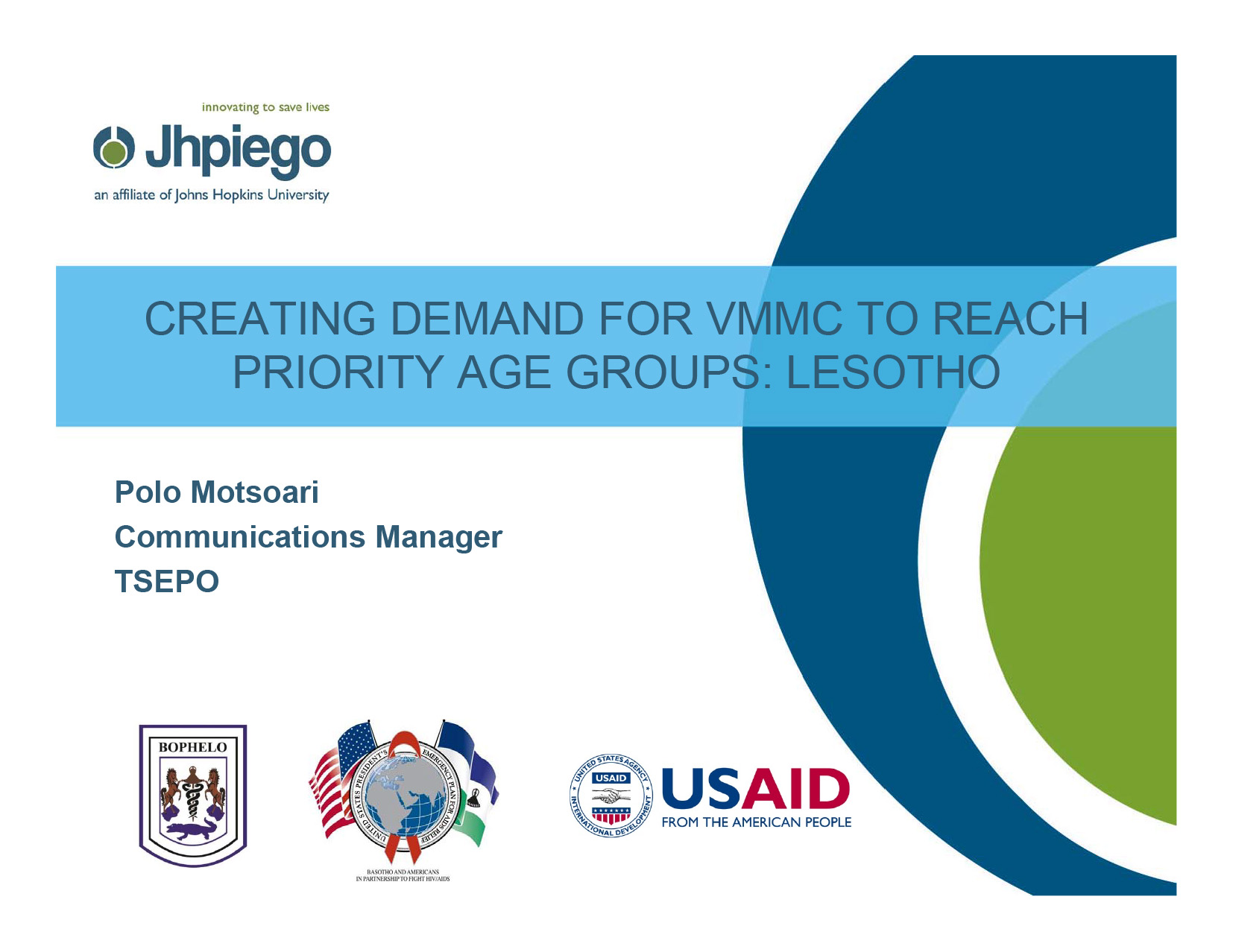 Criar a procura de VMMC para atingir os grupos etários prioritários: Lesoto - cobertura