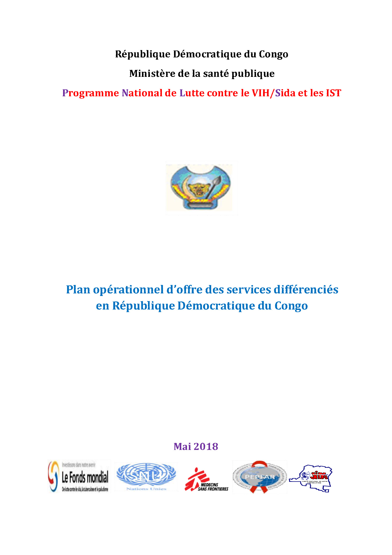 Plan opérationnel d'offre des services différenciés en République Démocratique du Congo