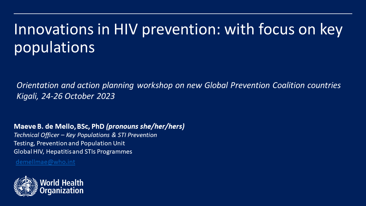 Innovations en matière de prévention du VIH axées sur les populations clés