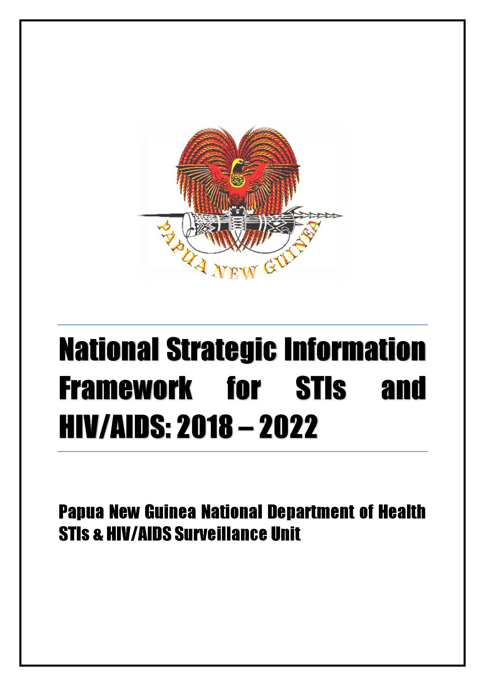 Quadro nacional de informação estratégica sobre as IST e o VIH/SIDA: 2018-2022