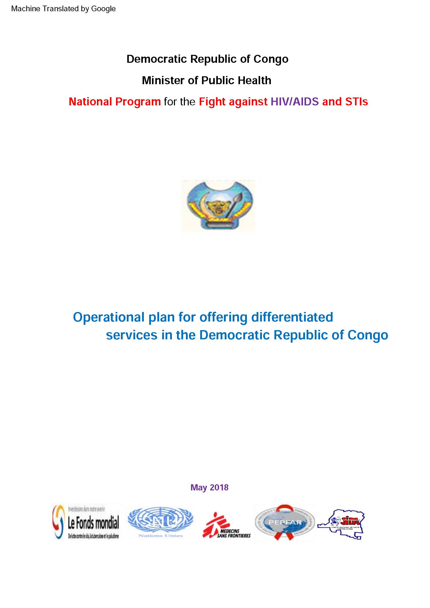 Operational plan for offering differentiated services in the Democratic Republic of Congo