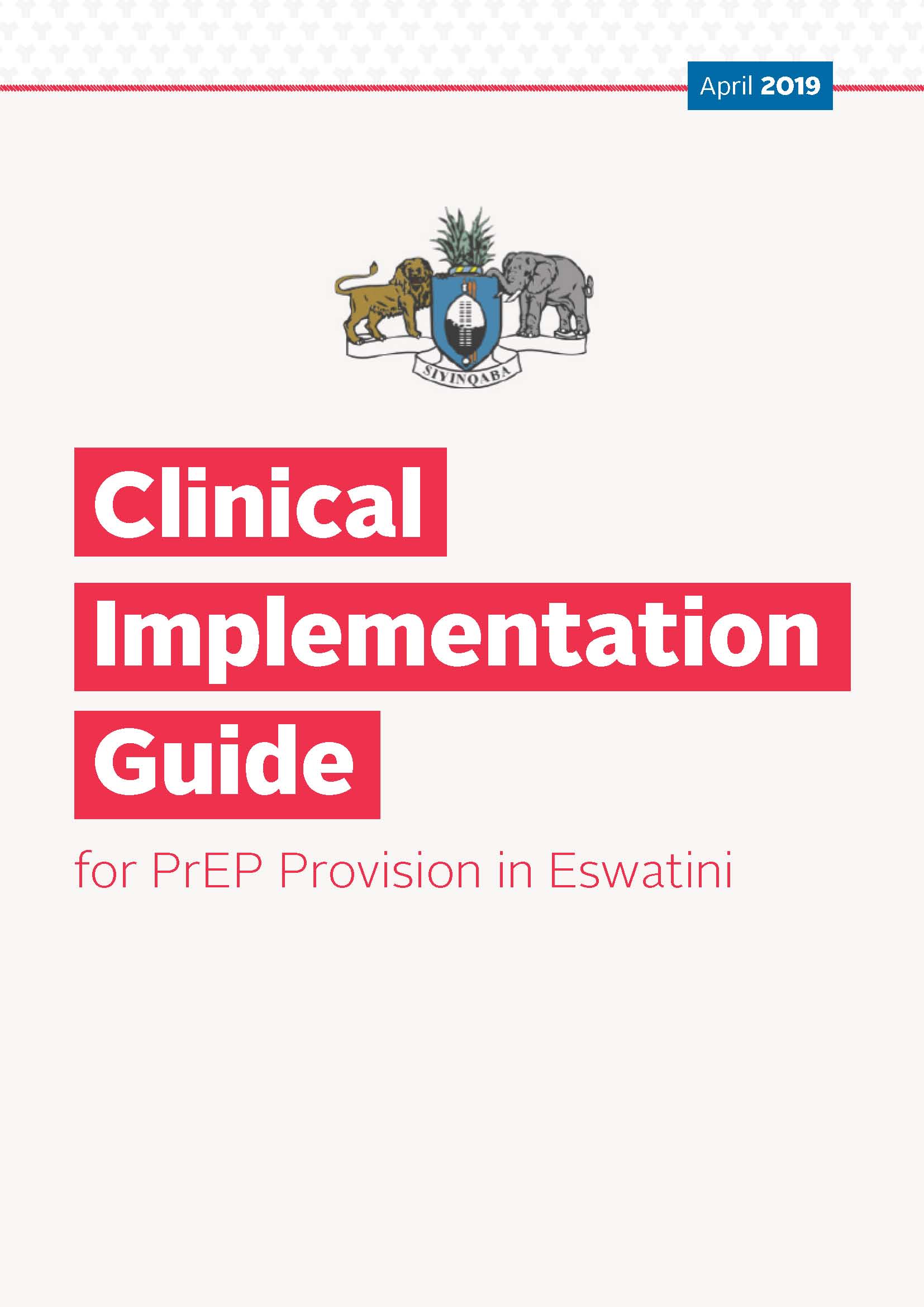 Guia de implementação clínica para a prestação de PrEP em Eswatini