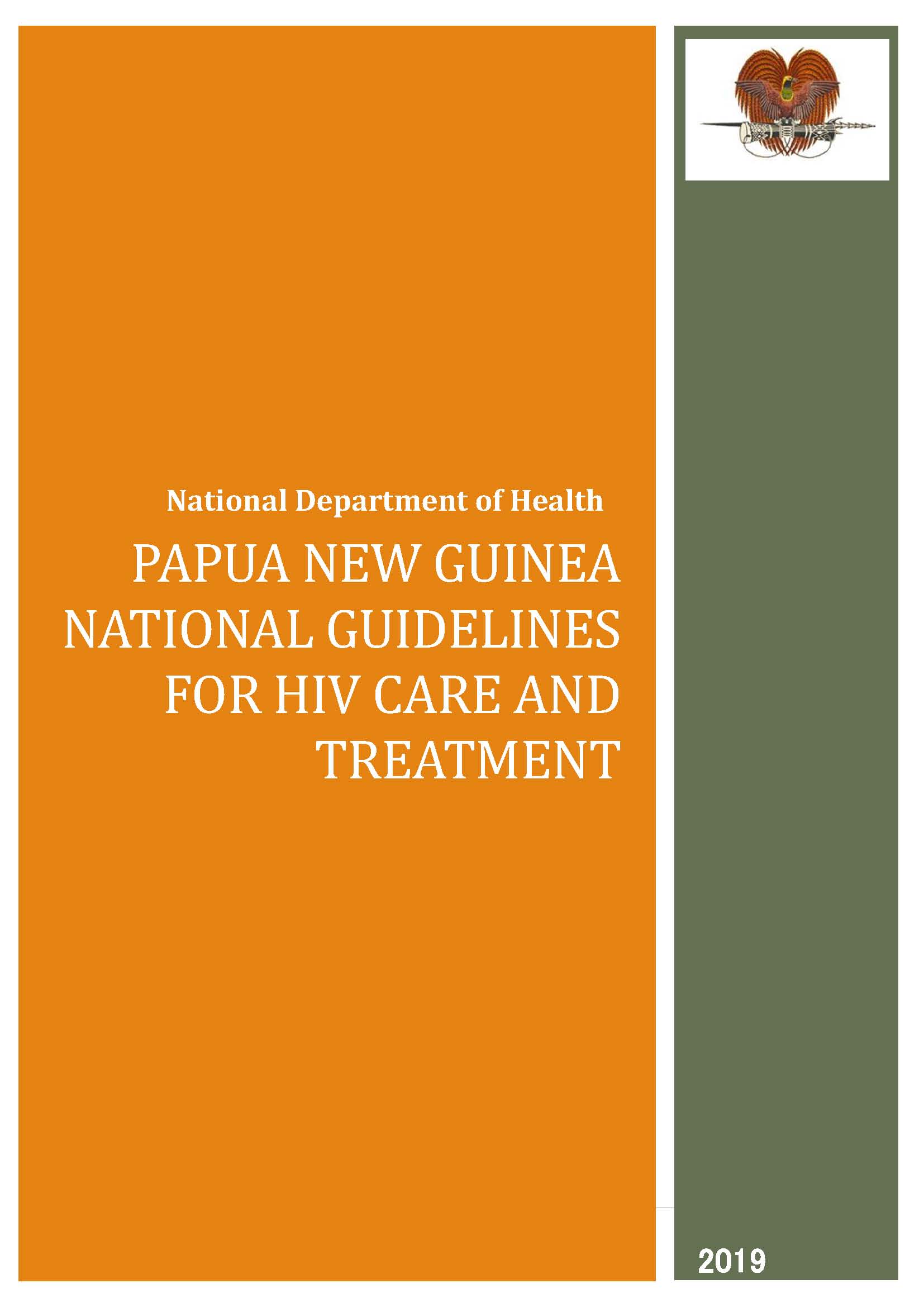 Département national de la santé Papouasie-Nouvelle-Guinée lignes directrices nationales pour les soins et le traitement du VIH