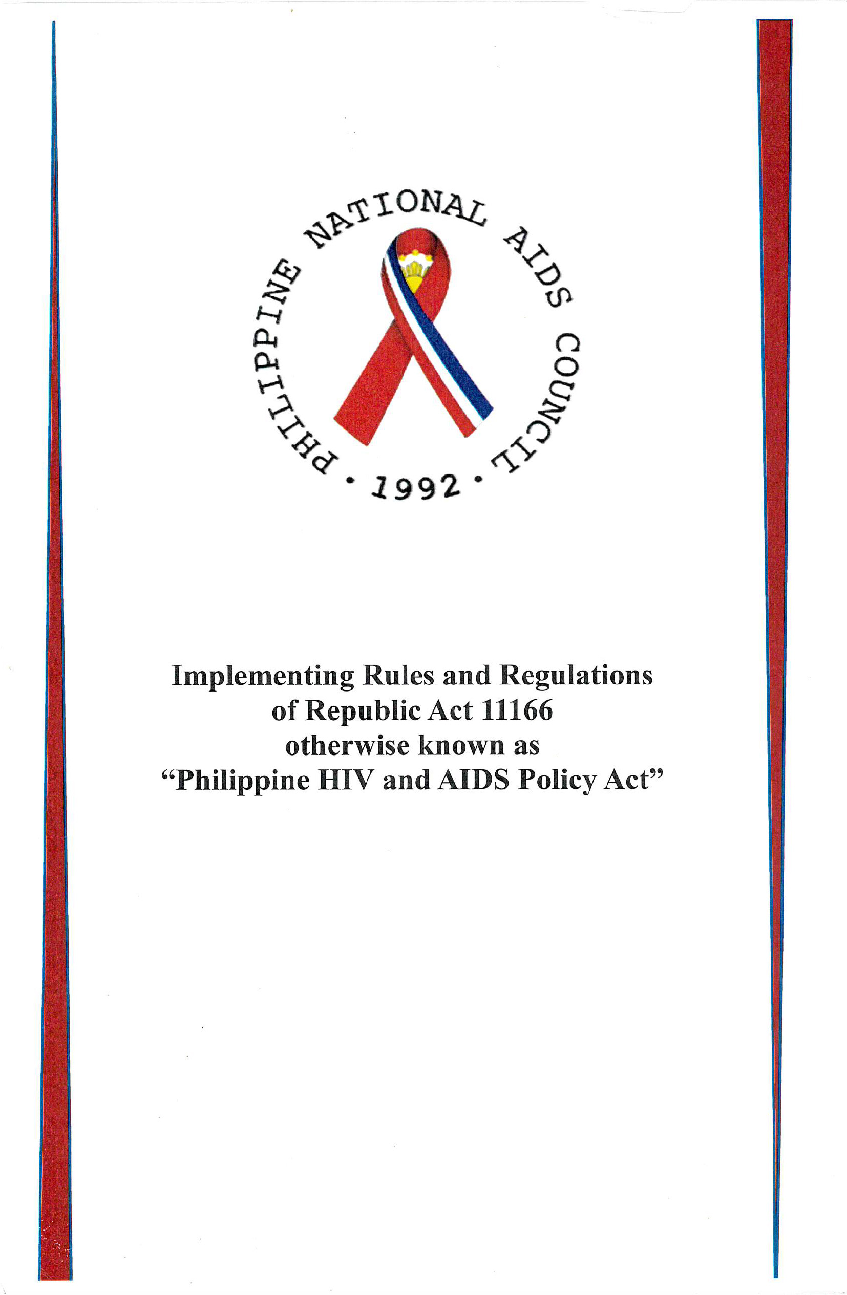 Implementing rules and regulations of Philippine HIV and AIDS policy ...