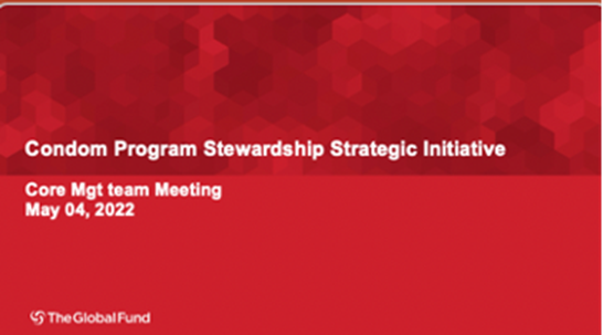 Condom Program Stewardship Strategic Initiative 