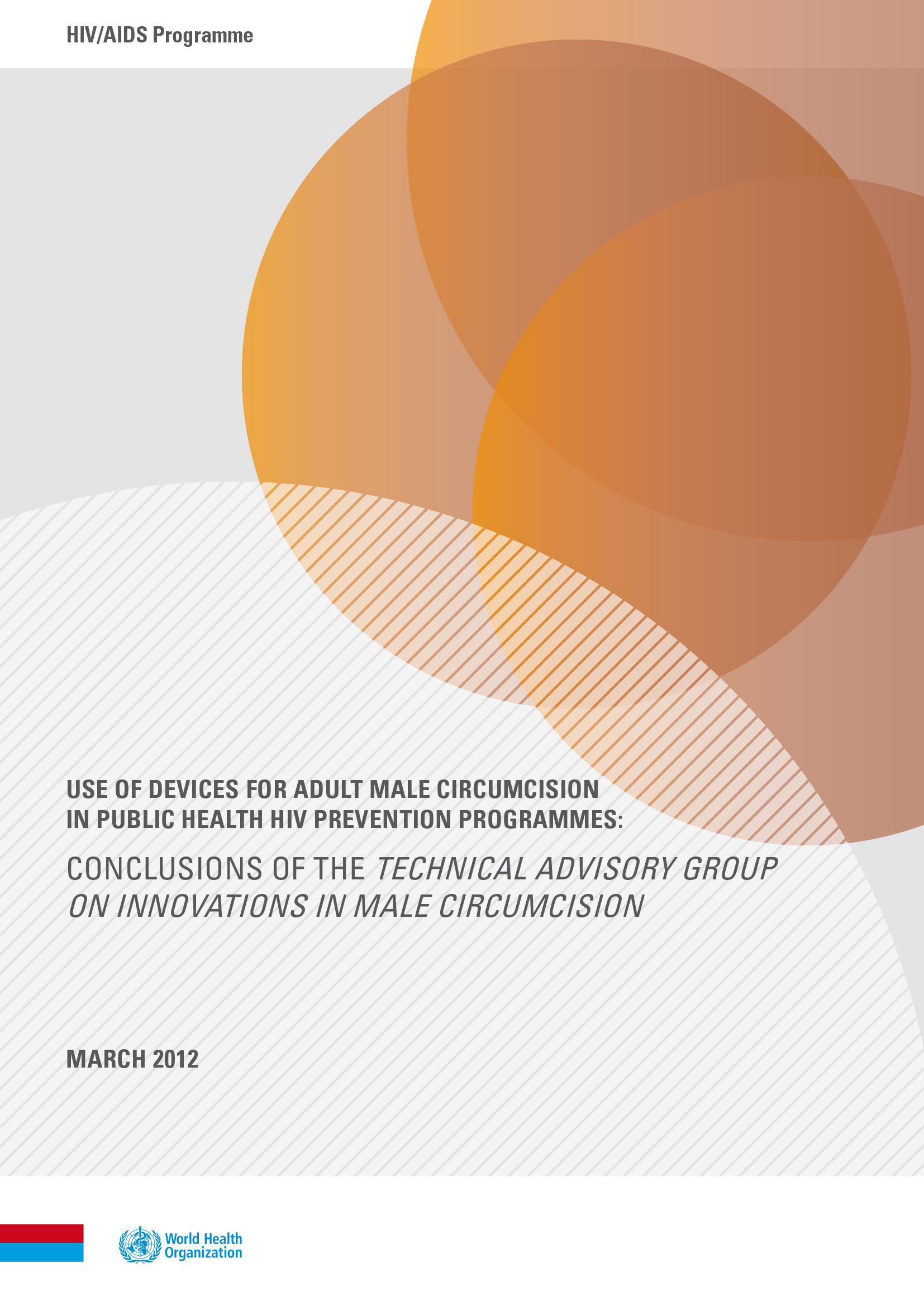 Utilisation de dispositifs pour la circoncision masculine adulte dans les programmes de santé publique pour la prévention du VIH - couverture